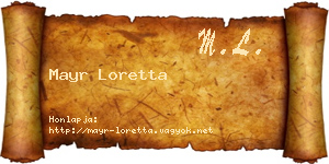 Mayr Loretta névjegykártya